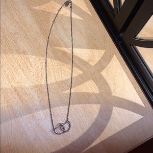 James Avery: double heart linked necklace